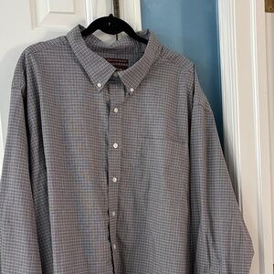 Classic Gray Checkered Button-Down Shirt